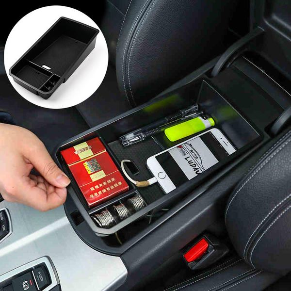 

car organizer center control armrest box storage decorative cover for 3 5 7 series x3 x4 x5 x6 f30 f35 f10 f01 f15 f16 e70 e71 f25 f26