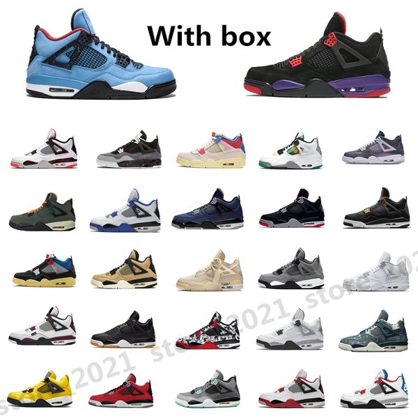 

2021 jumpman 4 4s men women basketball shoes university blue sail kaws metallic purple cement alternate sports trainer sneaker with box