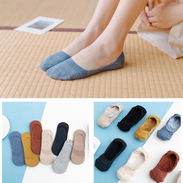 

socks & hosiery 5 pairs women cotton invisible no show non-slip solid color short fashion ankle thin boat designer kawaii fishnet cute, Black;white
