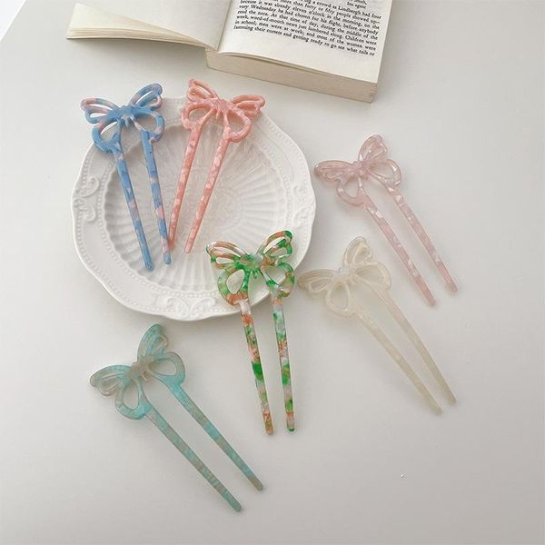 

hair clips & barrettes vintage accessorie acetate resin butterfly hairpins tools for women girls u shaped stick pin jewelry, Golden;silver