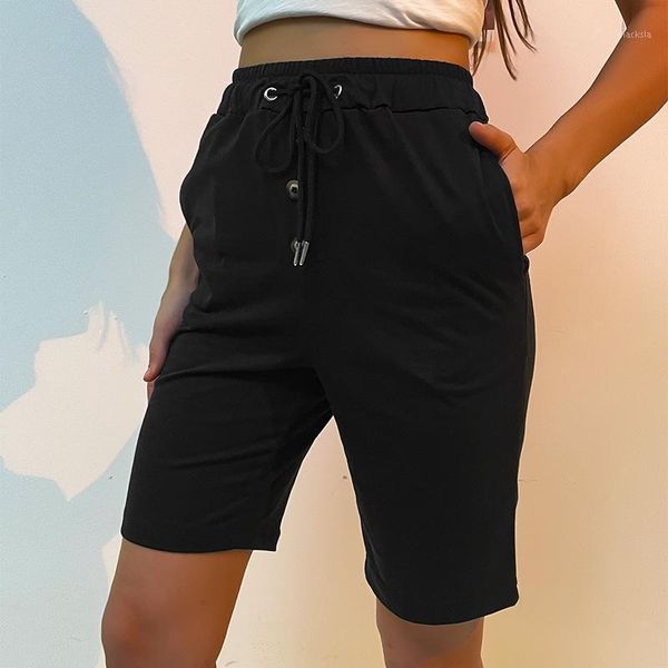 

women's shorts w 2021 fashion summer trend solid color with pocket women, White;black