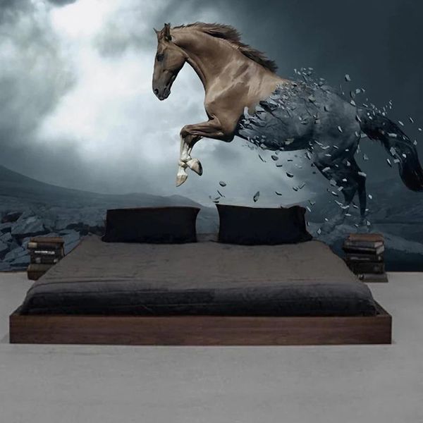 

wallpapers custom size murals 3d stereo galloping horse pography background self adhesive wallpaper decor living room bedroom modern