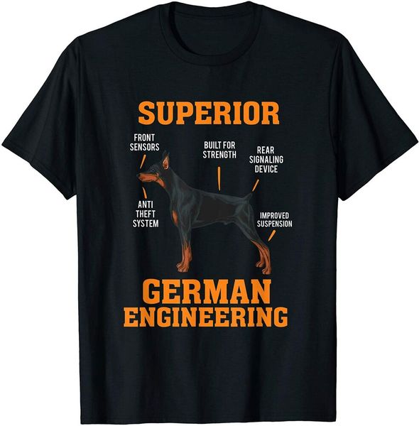

dobermans: superior german engineering i gift t-shirt size s-5xl, White;black