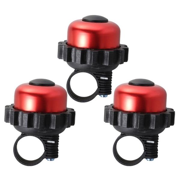 

bike horns 3pcs vintage bell rotating cycle practical horn accessories (red)