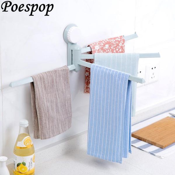 

towel racks posepop swivel 180 degree bathroom kitchen rotating rack strong suction rail storage shelf wall removable bar
