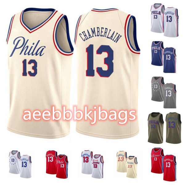 

2021 custom men women youth 13 chamberlain basketball jerseys red blue jersey leave number name, Black;red