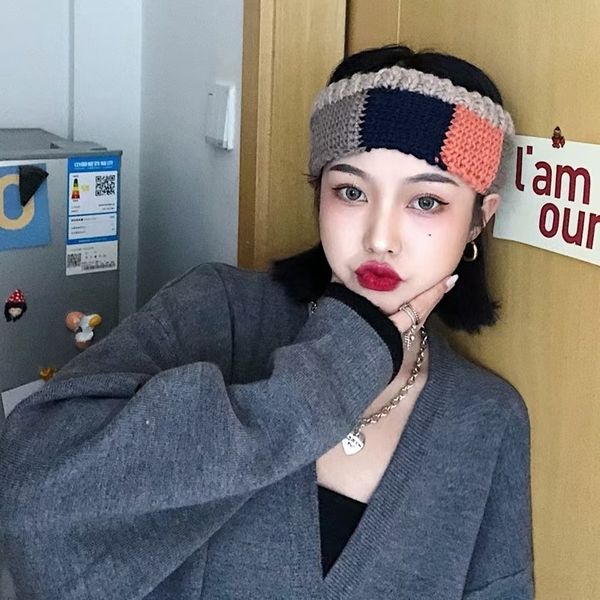 

teA korean east gate red wide edge knitting hair women's super large hair band headbands butterfly accessories butterfly exaggerated wool h, Silver