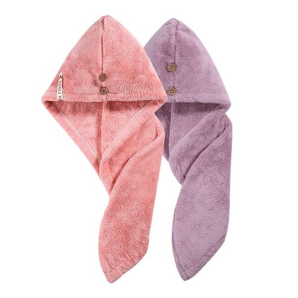 

creative quick dry towels microfiber fabric hair hat shower cap lady turban bath towel absorbent bathroom set