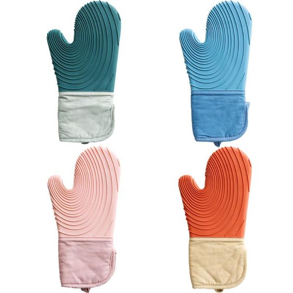 

oven mitts 1pc silicone thicken heat resistant cooking gloves for kitchen baking bbq