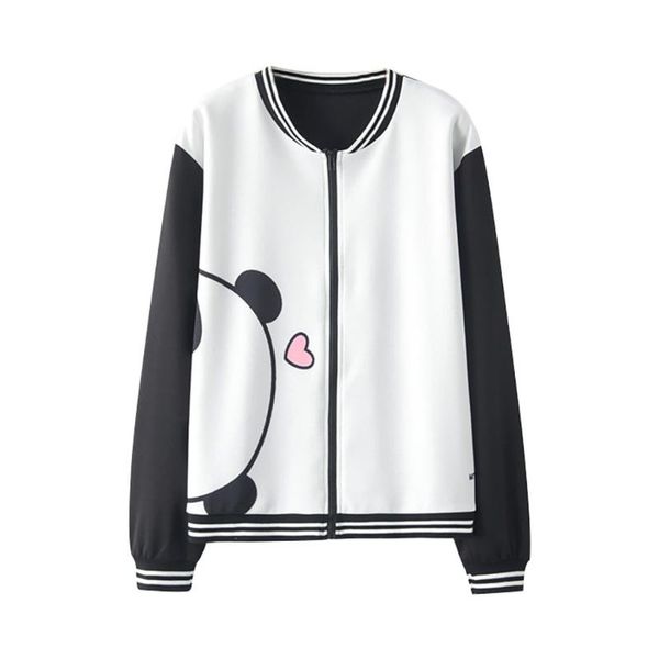 

women's jackets women long sleeve o-neck animal print zipper pockets casual sport coat autumn winter coats and jacket plus size, Black;brown