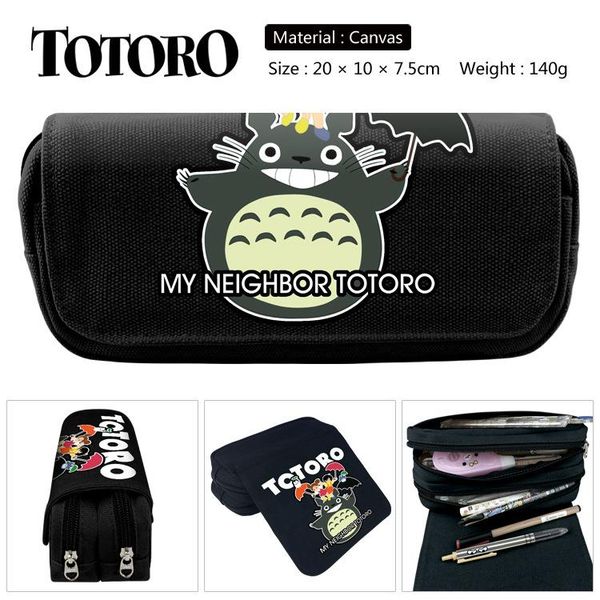 

my neighbor totoro pencil case bag canvas pen bags student zipper multi-function stationery cosmetic brush & cases