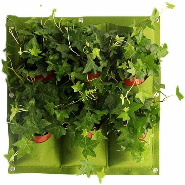 

planters & pots 9 pockets green vegetable planter vertical living garden accessories beds seedling wall hanging plant growing bags