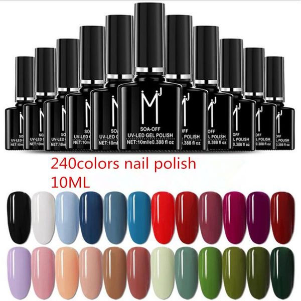 

nail polish 240colors 12colors/lot 10ml soak off uv gel cosmetics art manicure nails wonderful colors