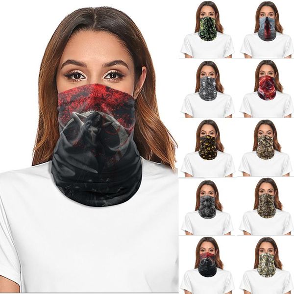 

scarves women individuality printed neck motion outdoors water uptake changeable seamless magic face bandana ring bufandas mujer, Blue;gray