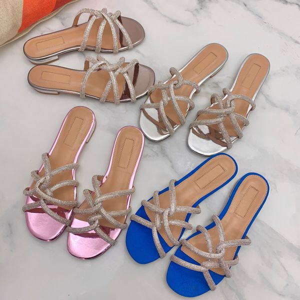 

2021 new wedding banquet women's sandals flat bottomed drill shoes summer banquet etiquette women's shoes sandals open toe hole sh, Black