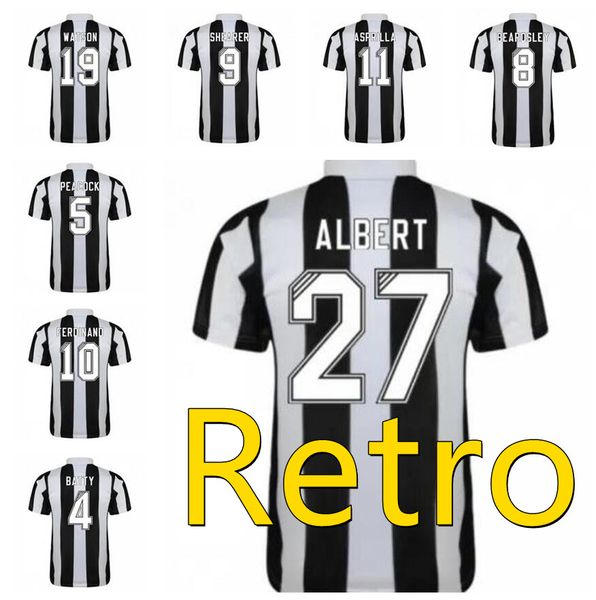 

1996 1997 shearer ferdinand asprilla retro soccer jersey 96 97 batty peacock gillespie albert new classic vintage football shirt, Black;yellow