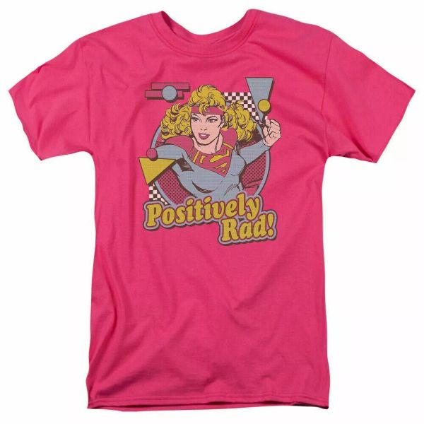 

Supergirl Positively Rad T Shirt Mens Licensed Kara Zorel DC Comics Tee Hot Pink, White;black