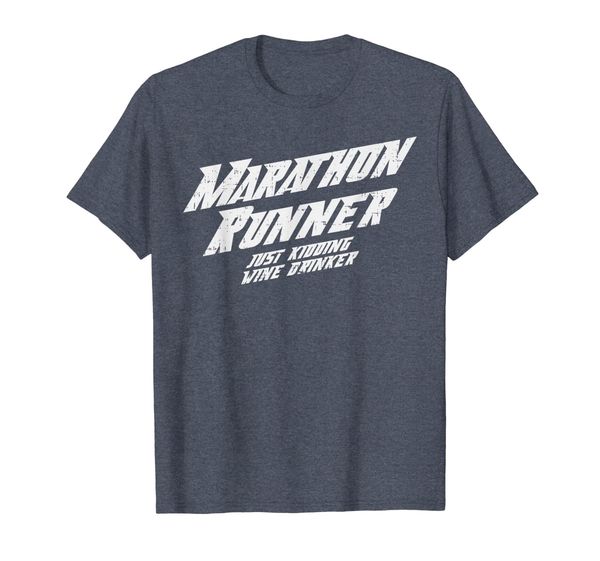 

marathon runner kidding wine drinker funny run drinking gift t-shirt, White;black