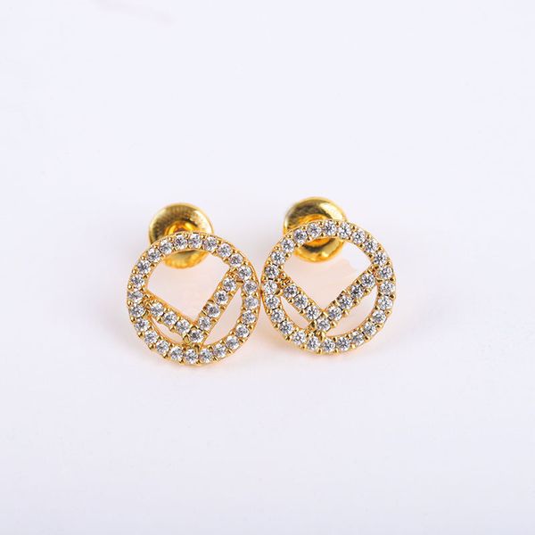 

stud classic hoops stud designers earring diamond earrings luxury designer jewelry women circle letter f studs love bracelets hoop mens t230, Golden;silver
