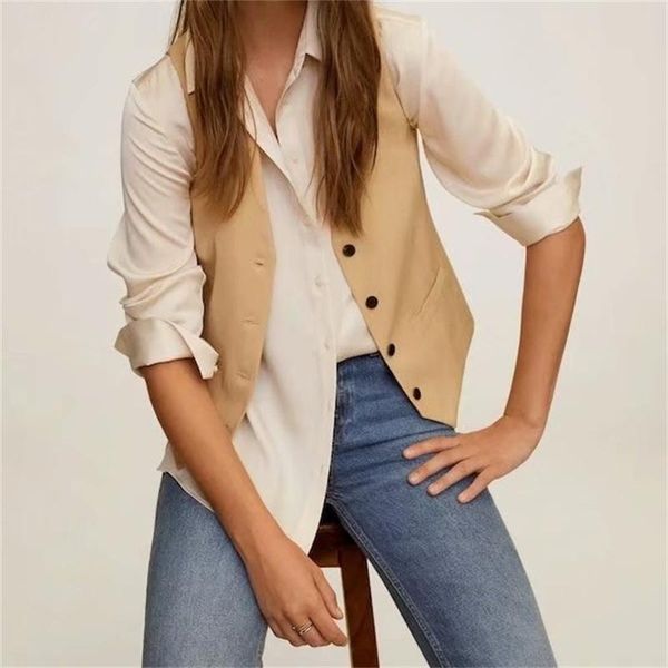 

women's blouses & shirts women 2022 fashion silky satin irregular side split loose vintage lapel long sleeves female streetwear, White
