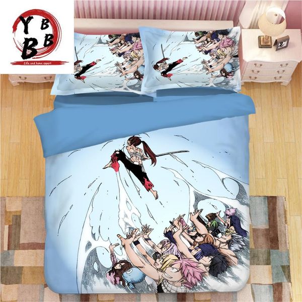 

bedding sets 3d luxury cartoon anime duvet cover twin single double  king bedclothes 3pcs fairy tail quilt