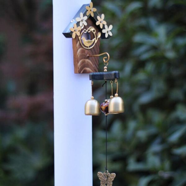 

copper bird nest metal wind chimes antique house decoration windchimes luxury retro wall hanging gift decorative objects & figurines