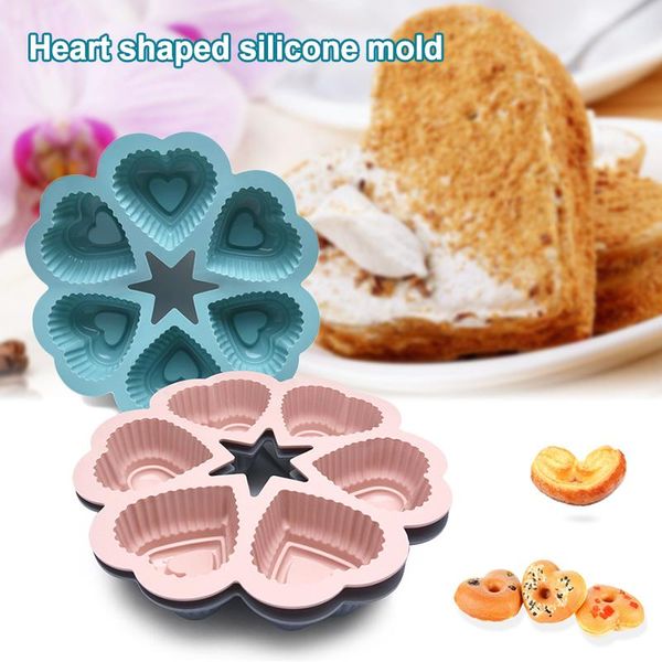 

baking moulds 3d love heart shaped molds silicone mousse cake mold trays diy supplies for home kitchen fbs889