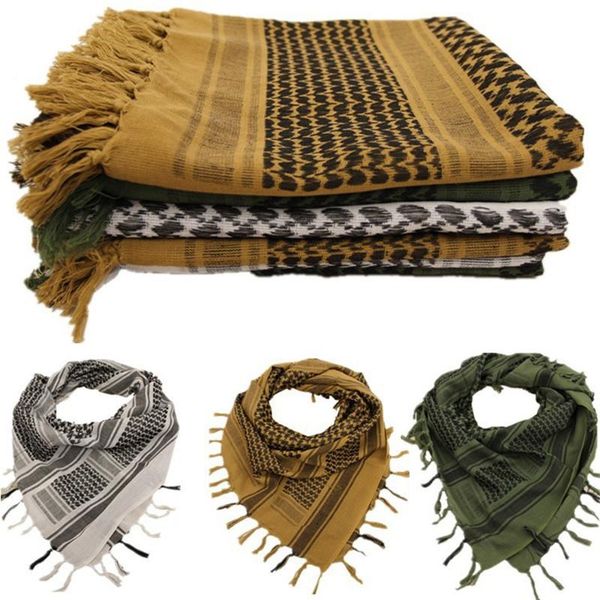 

cycling caps & masks men women tactical outdoor sports windproof print arab square riding scarf mask desert scarves stoles hijabs camouflage, Black