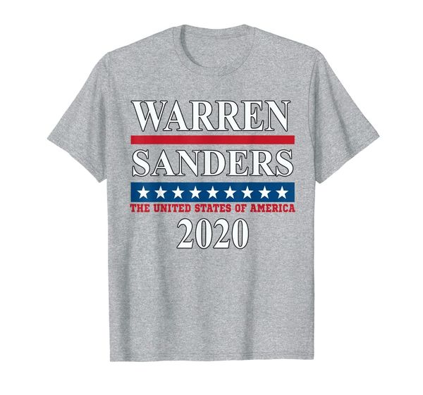 

elizabeth warren bernie sanders democrat voter supporter t-shirt, White;black