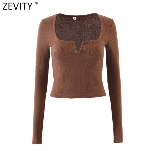 

zevity women simply square collar solid color chic short camis tank ladies knitted vest slim t-shirt casual crop ls9058 210603, White