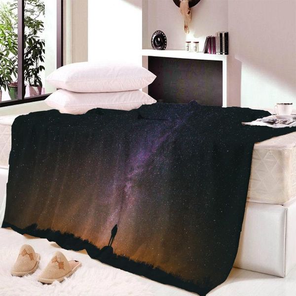 

blankets starry sky printed blanket outdoor travel camping aircraft sofa bed cloak cover