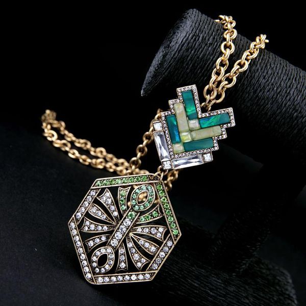 

pendant necklaces singapore set crystal hollowed vintage gold color long chain necklace for women fashion jewelry accessories gifts, Silver
