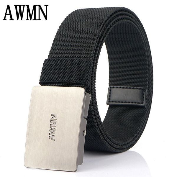 

durable fashion the felt 2021 awmn men's elastic belt versatile tooling jeans casual buckle, Black;brown