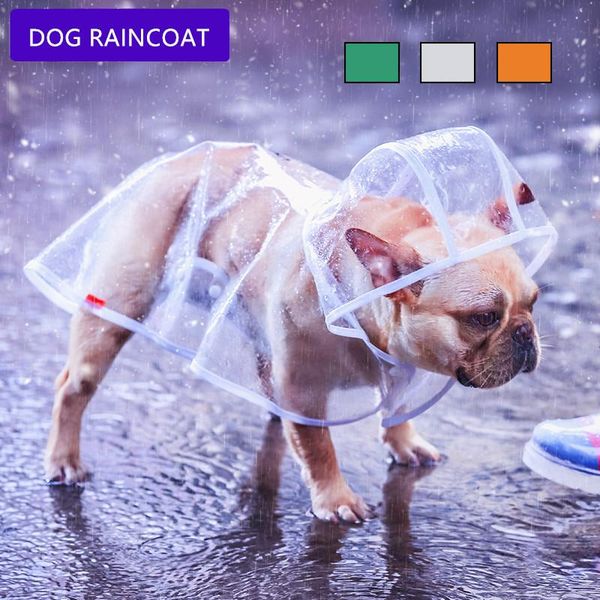 

dog apparel pet raincoat clothes transparent light waterproof small with hood