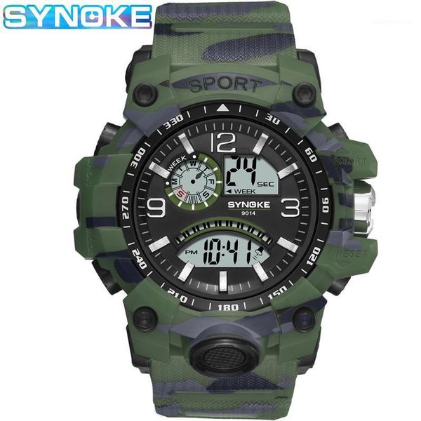 

military watch men's watches sports camouflage led wristwatch alarm male electronic clock men montre homme relojes wristwatches, Slivery;brown
