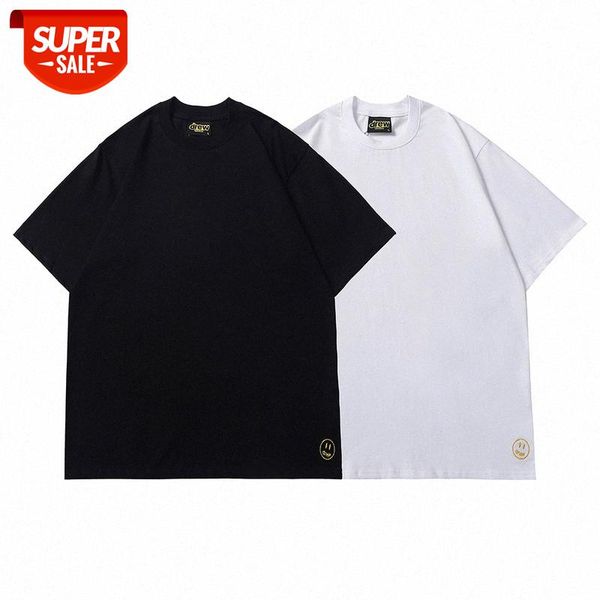 

drew embroidered smiley face print loose casual male and female stars with short sleeves cross-border #ht12, White;black