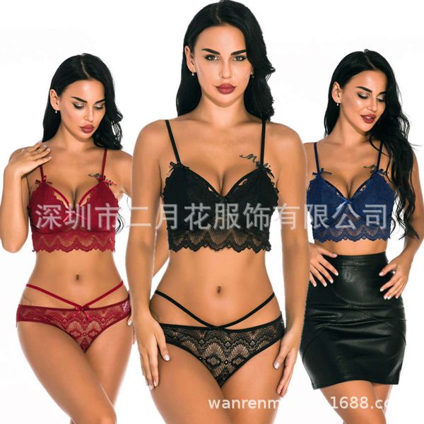 

underwear women's lace set bra garter belt 3834, Red;black