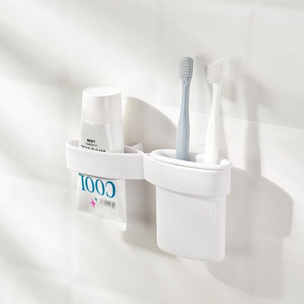 

hooks & rails 1pc plastic toothbrush holder toothpaste storage rack shaver tooth brush dispenser punching container organizer
