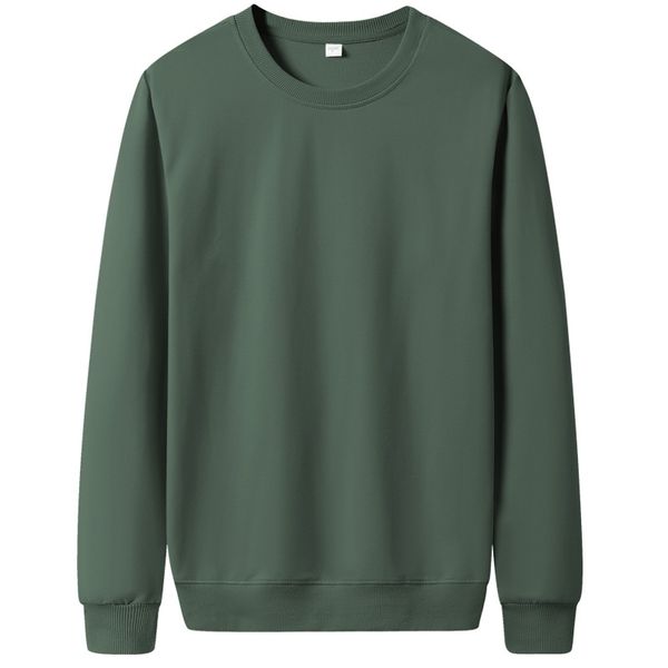 

autumn and winter new casual loose round neck solid color hip hop sports bottoming shirt t-shirt men's long sleeve sweater, Black