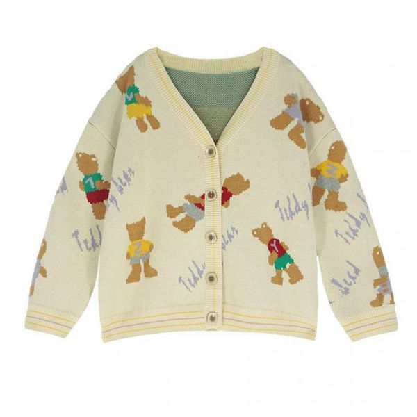 

knits autumn / winter v-neck jacket women korean style loose cardigan cartoon cute knitted sweater, White