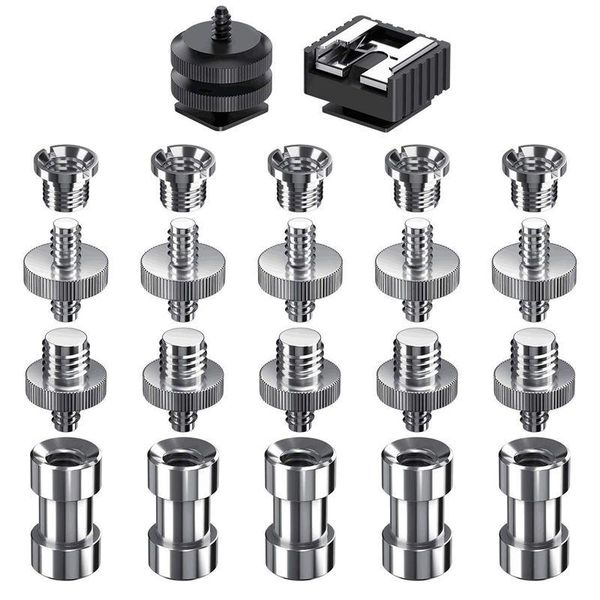 

camera screw, 22 pcs 1/4 inch and 3/8 converter threaded screws adapter mount shoe to set for camera/t other accessories