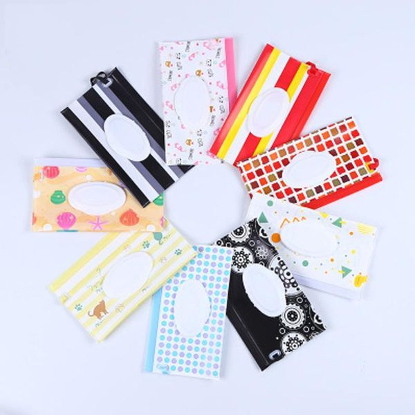 

tissue boxes & napkins easy-carry snap strap portable baby wet wipes box container eco-friendly clamshell cosmetic cleaning cases