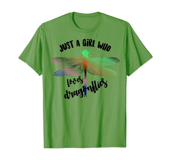 

cool funny just a girl who loves dragonflies shirt gift, White;black