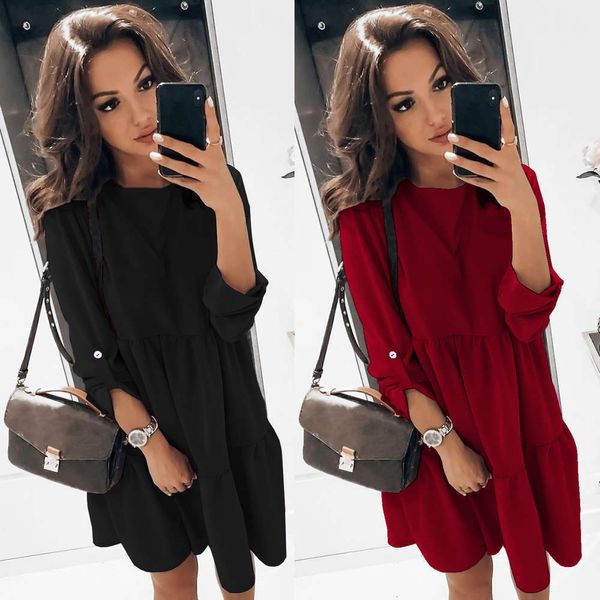 

casual dresses dress dongguan women's clothing autumn winter round neck sti 2shr, Black;gray