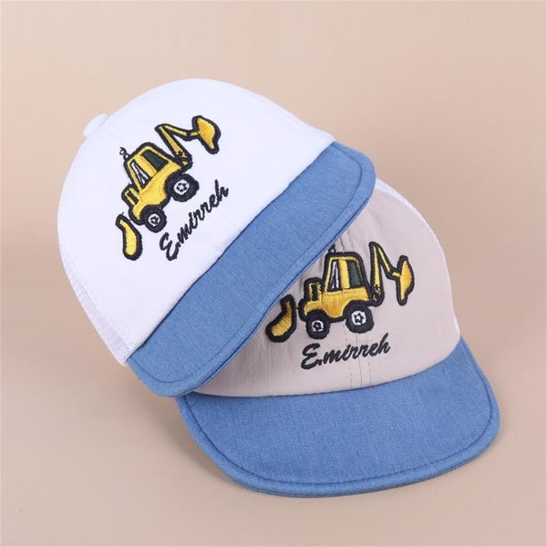 

caps & hats 1-2y baby sun hat baseball cap breathable net embroidery cartoons boys girls summer printing outdoor casquette enfant, Yellow