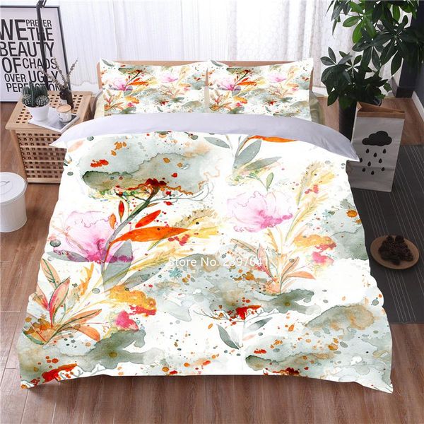 

bedding sets 3d digital print colorful flower set deluxe down duvet covered pillow cover  king multi-size home textile knits