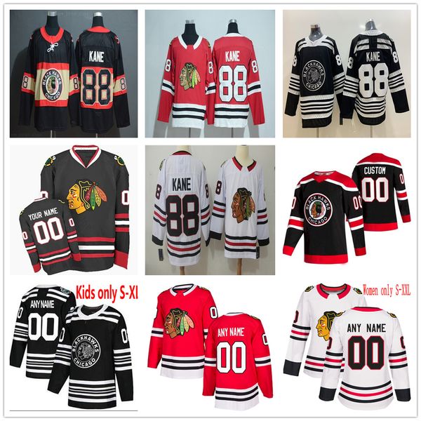 

custom men women kids youth hockey jerseys 29 marc-andre fleury 88 patrick 19 jonathan kane toews andrew alex shaw debrincat clark sharp gri, Black;red