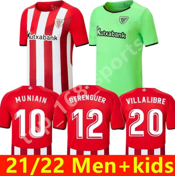 

men + kids 21 22 athletic club soccer jerseys bilbao football shirt berenguer muniain williams raul garcia villalibre 2021 2022 thailand qua, Black;yellow