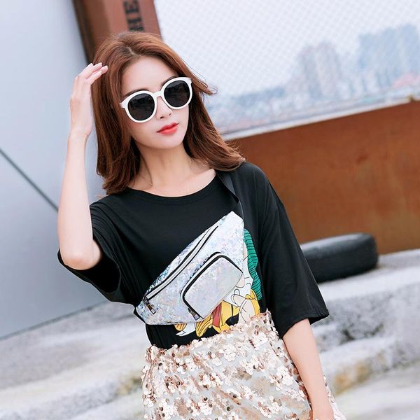 

waist bags women's bag cool glass broken pattern sequins seven color 2021 shoulder chest