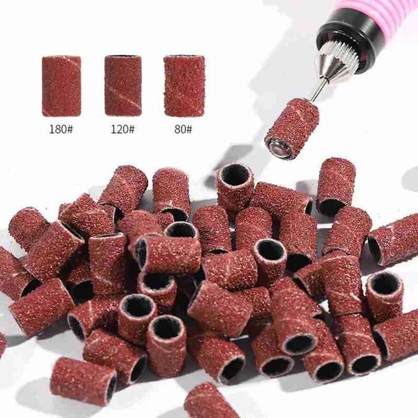 

nail art equipment 1 box nagel boor schuren caps cutters voor pedicure manicure elektrische verwijder eelt vervanging sander cleaning tool, Silver